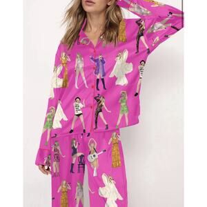 Sheshow Taylor Swift Music Artists Tour Pajama Set For Women Pant Set Size L
